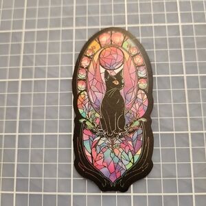 10/$10 Sticker Stained Glass Black Cat Theme Wicca Witchy Goth